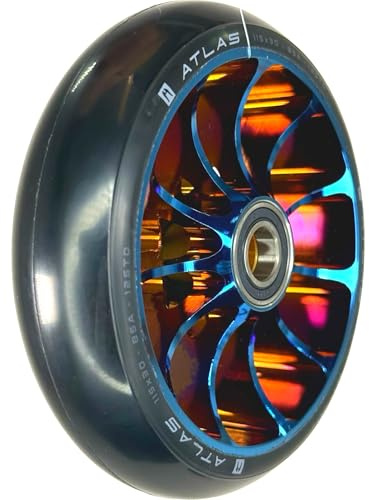 Ethic DTC Atlas Stunt-Scooter Rolle I Trick Tret Roller I Ersatzrad I Reifen I Sehr leicht I Profi (Blauchrome, 110mm x 24mm x 8STD)
