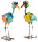formano 2er Set Metall-Figur Vogel Wackel-Kopf 50 cm Gartenfigur Handbemalt Bunt Lackiert Wackelfigur Gartendeko Vögelfiguren In und Outdoor Skulptur Terrasse Balkon