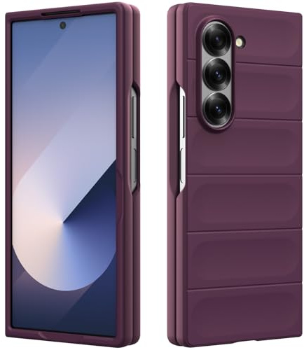 Silicone Case for Samsung Galaxy Z Fold 6, Silky-Soft Touch Cover, Anti-Scratch Phone Case with Microfiber Lining, Shockproof Full Body Protective Case with Camera Protection (Dark Violet)