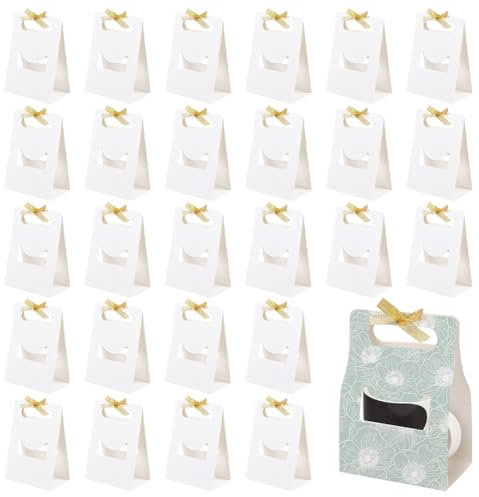 BENECREAT 36pcs Mug Boxes Sublimation Coffee Mugs Gift Bags, 19x14x8.5cm White Coffee Mug Gift Boxes with 1 Roll Ribbon for Parties, Birthday, Wedding Gifts