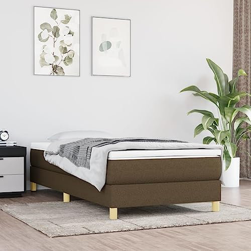 MOBCANT Bettgestell ohne Matratze, Bettrahmen Tagesbett Futonbett Doppelbett Geeignet für Schlafzimmer Wohnungen Gästezimmer Hotel Dunkelbraun 100x200 cm Stoff