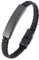Aotiwe Armband Schwarz Männer, Armband Männer Leder Geflochtene Kordel Mit Glänzendem Anhänger aus Stahl 20.5cm