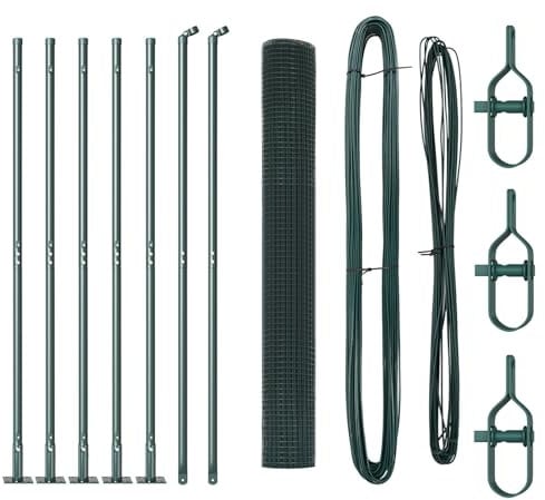 vidaXL Zaunpfosten-Set Set von 2 Grün Metall Langlebig