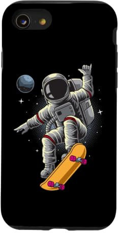 Hülle für iPhone SE (2020) / 7 / 8 Astronaut fährt Skateboard im Weltraum