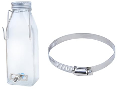 350ml Glas Trinkflasche für Hamster, Kaninchen Kleintiere, Silber