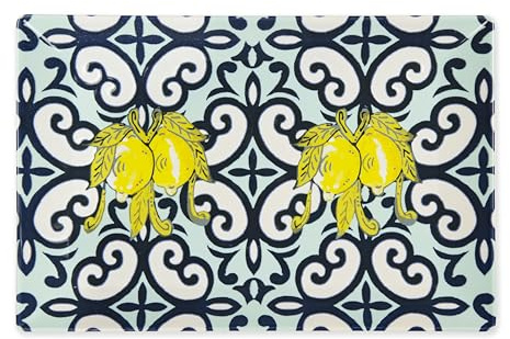 Excelsa Amalfi Set 6 Piatti Decorativi con Limoni, Ceramica, 30x20 cm
