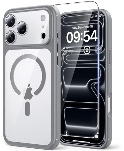 TAURI für iPhone 17 Pro Max Hülle 6,9 mit Schutzfolie - Titan Natur | Kompatibel mit MagSafe, Vollständiger Kameraschutz, Stoßfest Militärstandard Magnetisch Handyhülle