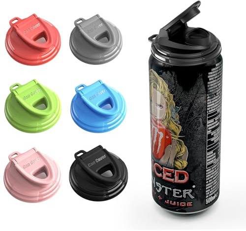 Soda Can Lids Reusable BPA-Free Can Covers for Soda (6PCS) | Beer & Energy Drinks, Universal Fit 202/206 Cans, Helps Keep Drinks Fresh & Clean (Multicolor)