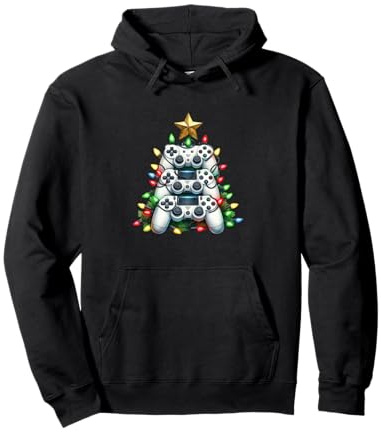 Manette de Sapin de Noël Gamer pour Hommes, garçons, Enfants Sweat à Capuche