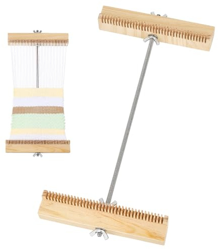BENECREAT 334mm Tragbarer Webrahmen Verstellbare Tapisserie Ausrüstung Holz Handwerk Rahmen Kompaktes Design für Heimwerker Studio