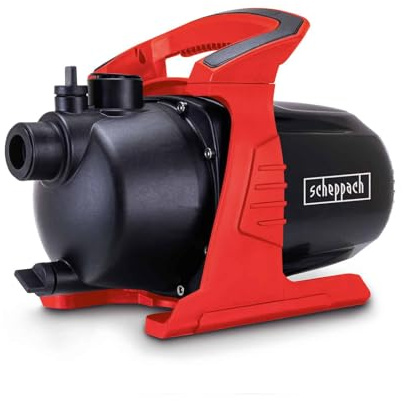 Scheppach Gartenpumpe GP650 Teichpumpe 3300 L/h Fördermenge, 600W & 3,5bar | 8m Ansaughöhe | Druckanschluss G1 | 35m Förderhöhe | Für Gartenbewässerung, Teiche, Brunnen | Wasserablass-/ Einfüllschraube