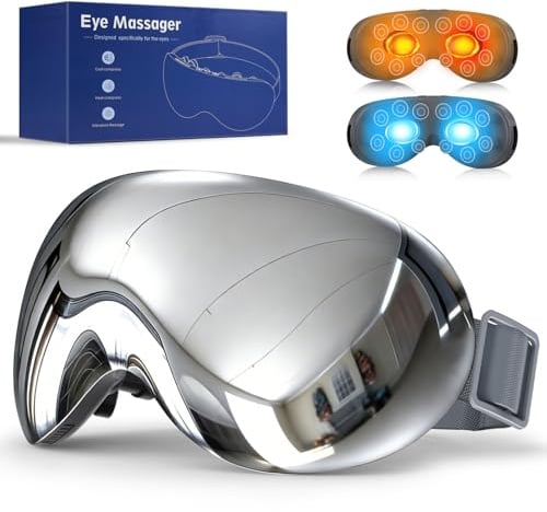 Augenmassagegerät mit Wärme und Kälte, Kompression Massage,Bluetooth Musik | Elektrische Augenmaske mit 3 Modi gegen Migräne und Verspannungen, Verbessert die Schlafqualität, Lindert Augenermüdung