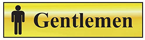 Scan SCA6003 Self adhesive brass effect sign - Gentlemen - 200 x 50mm