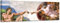 Bilderdepot24 Bild auf Leinwand | Michelangelo Die Erschaffung Adams in 90x30 cm als Wandbild | Wand-deko Dekoration Wohnung alte Meister | 180211-90x30