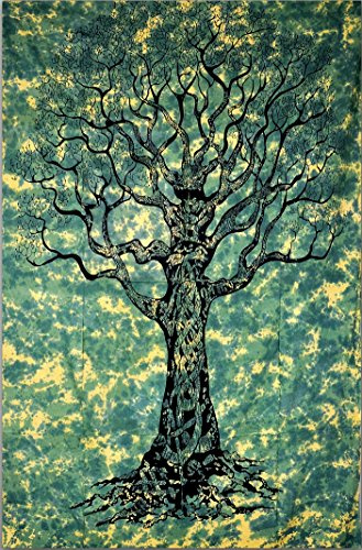 UrbanCharm - Klassischer Wandteppich, Motiv: Baum des Lebens, indischer Wandteppich, indischer Hippie-Wandbehang, Raumteiler, Picknickdecke, Stranddecke, Tischdecke.