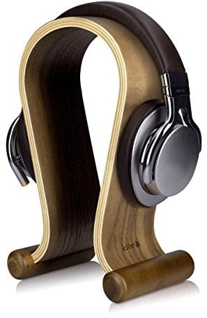 kalibri Kopfhörerhalter Kopfhörerständer Universal aus Holz - Kopfhörer Halter Gaming Headset Halterung - On Ear Headphone Stand - in Walnussholz