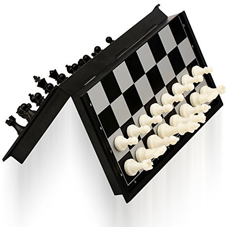 OkidSTEM Magnetisch Schachspiel Brettspiel Set mit Klappbrett Reisespiele für Kinder und Erwachsene (Klassische Version)
