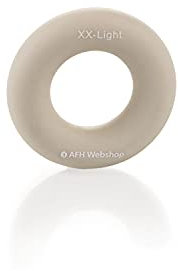 AFH Webshop Silikon Handtrainer und Fingertrainer | runder Handgriff Trainer | ergonomischer Fingertrainer Ring | Nagelhärter | Round Premium | beige | extra leicht