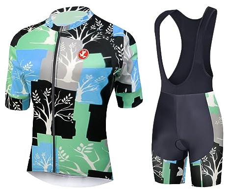 UGLY FROG DX08 Radsport Damen Radtrikot Set Fahrrad Kurzarm Set Schnelltrocknend Atmungsaktives Shirt + 3D Cushion Shorts Gepolsterte Bib Hose
