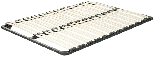 Beliani Lattenrahmen für Betten 160 x 200 cm Metall schwarz Pappelholz 48 Leisten Combourg
