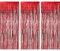 AILEXI 3 Stück Vorhänge, metallisch, glitzernd, Blätter, Fransen, Vorhang für Tür, Fenster, Dekoration, für Geburtstag, Hochzeitszubehör, 92 x 245 cm – Rot