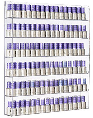 AMT Acryl-Nagellack-Regale für die Wand, klares Nagellack-Display, Young Living ätherische Öle, Wandmontage mit kratzfester Beschichtung, hält bis zu 120 Flaschen