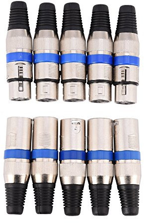 Neufday-5 Pairs 3-Pin XLR Mic Microphone Audio Connector Male Plug + Female Socket, New Year's Gifts