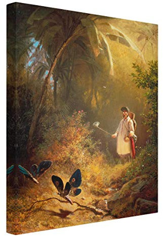 Bilderwelten Leinwandbild Kunstdruck Carl Spitzweg - Der Schmetterlingsfänger 80 x 60 cm