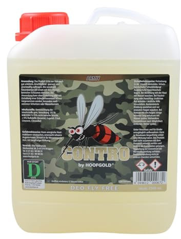 HOOFGOLD Contro Bremsen- & Fliegenspray für Pferd & Mensch – zuverlässiger Insektenschutz beim Reiten, Wandern, Angeln – hautfreundlich & langanhaltend - 2500 ml Kanister