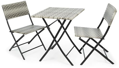 Trespass Rattan Garden Set 3 Piece Table Chairs Bistro