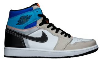 Nike Air Jordon 1 Retro High Herren-Sneaker, Segel/orange-orange Quarz, 44 EU