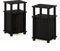 Furinno Just 3-stufiger Beistelltisch mit Tür, 2er-Set, Espresso/Schwarz
