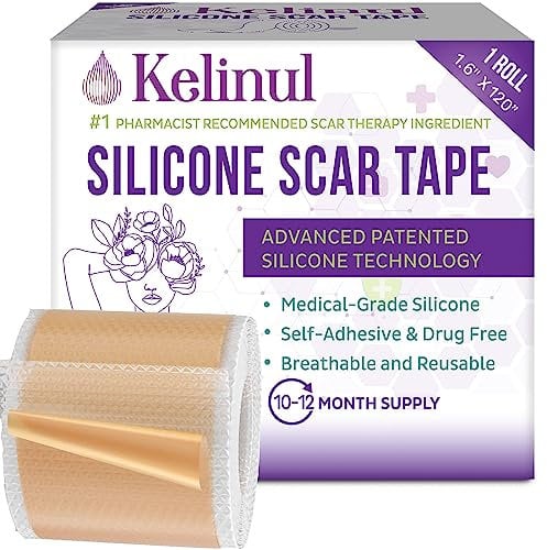 Rouleau de 2.9 m de ruban adhésif en silicone pour enlever les cicatrices d'acné, césarienne, chirurgie kénoïde, retrait indolore, réutilisable, lavable, 10 à 12 mois