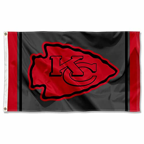 WinCraft Kansas City Chiefs Blackout Sideline Flag Outdoor Indoor 90 x 150 cm Banner