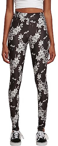 Urban Classics Damen, Yoga Pants, Blackflower, XS