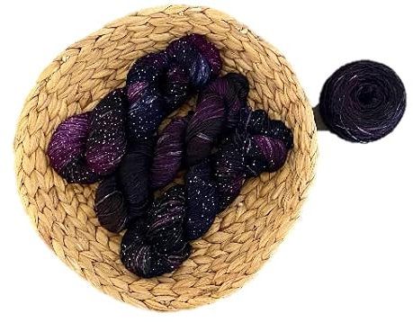 HADES, Halloween Sonderfärbung, Handgefärbte SockenWolle, Handdyed Yarn, mit Säurefarben gefärbt (Glitzer 4-fädig)