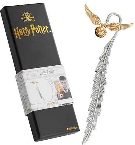 Harry Potter Marque Page Metal Marque-pages avec Breloque Suspendue, Accessoire Livre, Cadeau Original pour Femme Enfant Liseuse Livre (Golden Snitch)