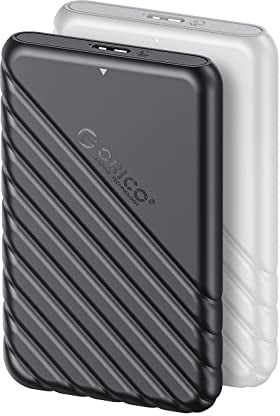 ORICO 2 Stücke 2,5 Zoll Festplattengehäuse mit USB 3.0 Kabel Werkzeugloses Externes HDD Gehäuse für SATA SSD und HDD in Höhe 9.5mm 7mm,UASP, Max 4 TB,ABS Schwarz+Weiß-25PW1-U3