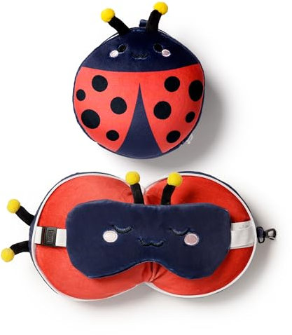 Puckator Relaxeazzz Plüsch Adorabugs Marienkäfer Reisekissen & Schlafmaske