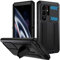 Compatible For Samsung Galaxy S23 Ultra Metal Case,Heavy Duty Dust Proof Military Grade Rugged Case with Sliding Camera Cover and Built-in Foldable Kickstand with Full-Body Bumper Cover (Black)