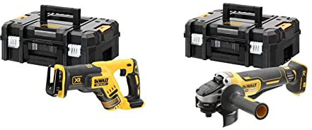 DEWALT - Scie Sabre Compact Brushless XR 18V Li-Ion - DCS367NT-XJ & Meuleuse Brushless XR 18V 5Ah Li-Ion - DCG406NT-XJ - Meuleuse sans Fil avec Interrupteur à Palette