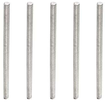 Rebower Entièrement Fileté Tige Acier Inox 304 Tige Barre Goujons, [pour Cintres et Pinces et U-Bolts] - M6 x 120mm Mâle Fileté /Argent/5Paquet