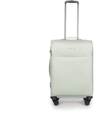 Stratic Light + Koffer Weichschale Reisekoffer Trolley Rollkoffer mittelgroß, TSA Kofferschloss, 4 Rollen, Erweiterbar, Größe M, Mint