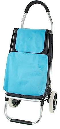 Robuste & leichte Goldhofer® Aluminium Trolleys mit Kühl- und Stufenfunktion (AluGlide mit Kühltasche, Blau)