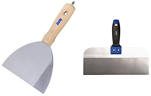 Knauf Schraubgriff-Spachtel mit Bit zum Spachteln von Fugen, 15-cm breit & Breit-Spachtel zum Verspachteln von Fugen, 300-mm – Fugen-Spachtel breit aus Edelstahl