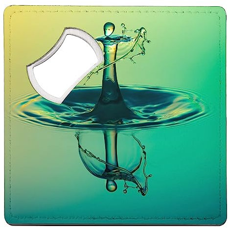 sous Verre Décapsuleur - Très Gros Plan Goutte d'eau - 1 unité (92 x 92 mm)