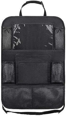 Movstriker Car Seat Organiser Car Organiser Back Seat for Kids Car Seat Storage with Touch Tablet Holder Car Back Seat Protector for Kids Pockets Snacks Drinks Toys Food Storage