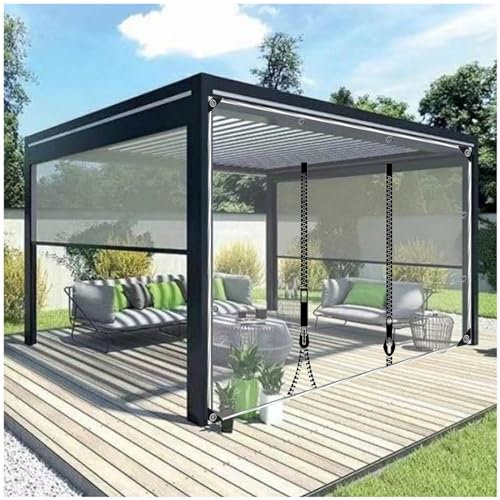 Durchsichtige Wasserdichte Planenvorhänge, Transparente Planen-seitenwände, Pergola-pavillon-zeltplanen-seitenwände Für Außenbereich, Pvc-planenvorhänge Mit Reißverschluss,WxH-1x0.5m/3.3x1.6ft