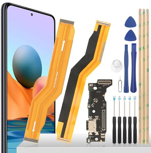 YHX-OU 6.67'' Ladebuchse Für Xiaomi Redmi Note 10 Pro M2101K6G M2101K6R ​Dock Connector Port Charger LadePort Mikrofon Audio Jack Flex Kabel+ Ladebuchse Ersatz Flexibles Kabel + Werkzeug