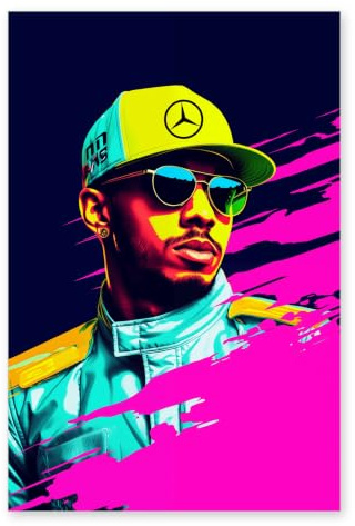 25 Artstreet Lewis Hamiltonposter | Formel 1 Legende | Lewis Hamilton Kunst | Rennsymbol | Sport Wand Dekor | Motorsport Held | Hamilton Porträt | Perfekt zum Einrahmen (50x70)